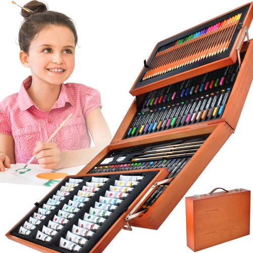 Set pictat si desen, Zola®, gentuta depozitare din lemn, 174 piese, tot ce este nevoie pentru micul tau artist, 44.5 x 31 x 9.6 cm Set pictat si desen, Zola®, gentuta depozitare din lemn, 174 piese, tot ce este nevoie pentru micul tau artist, 44.5 x 31 x 9.6 cm